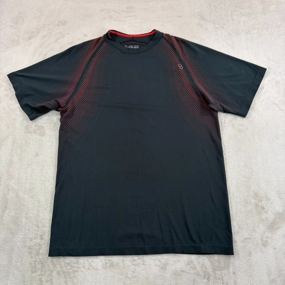 Nike Seamless Sans Couture Performance T Shirt in Black Red Dri Fit Men 2XL NWOT